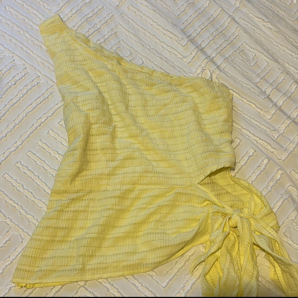Yellow One Shoulder Top